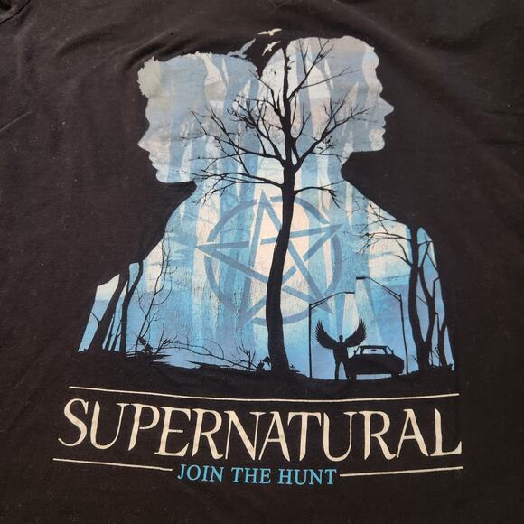 Supernatural TV Show Graphic Tee Plus Size 3X Black Join the Hunt Merch Sam Dean - Picture 11 of 11